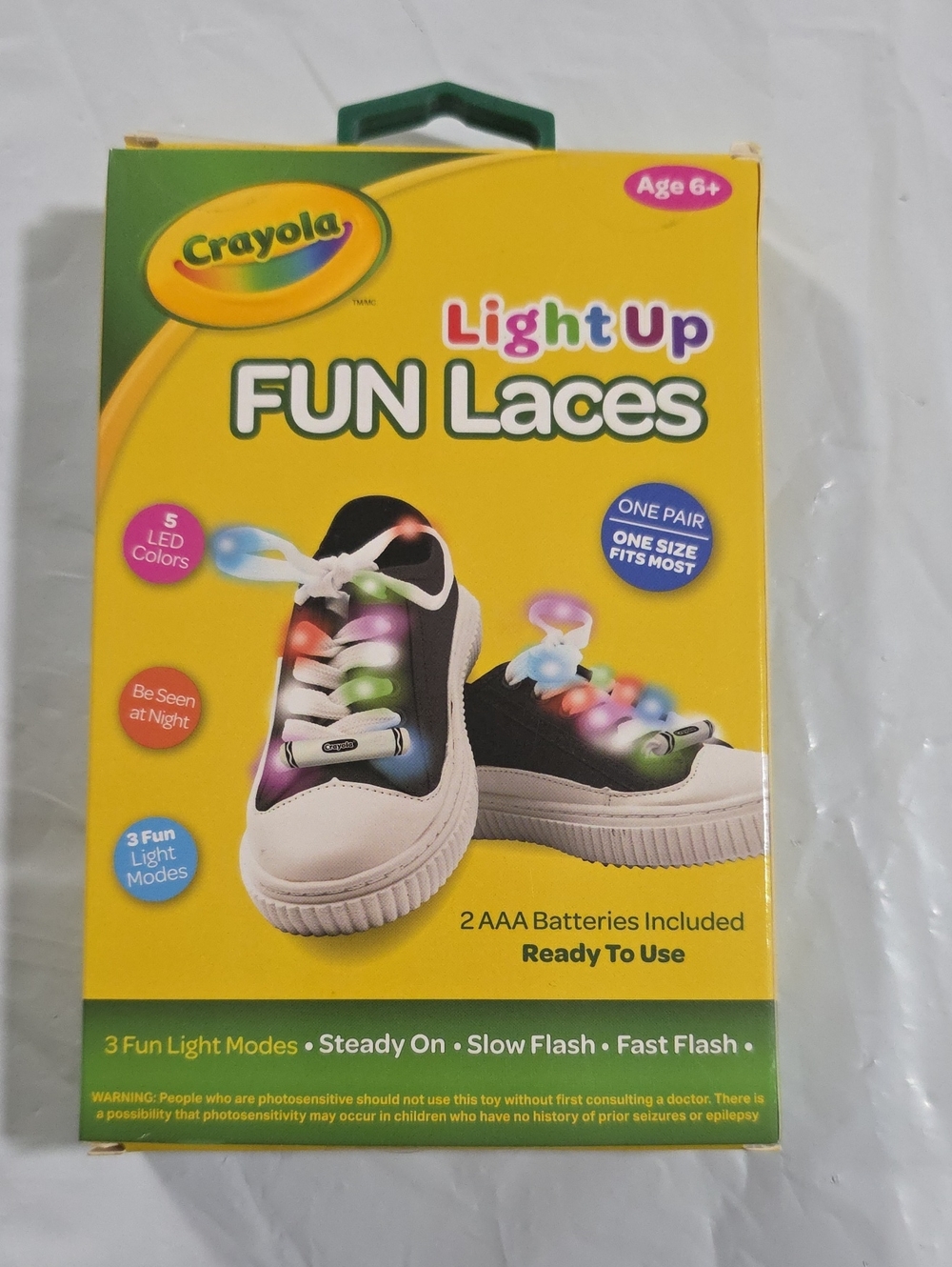 Crayola Light Up FUN Laces - Multicolor LED Shoe Laces
